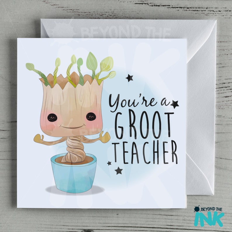 Cute Teacher Card Leaving Card Thank You Teacher Best Etsy