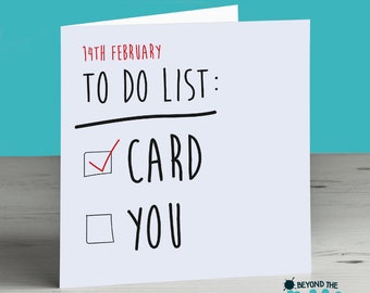 Funny Rude Valentines Day Card - To Do List