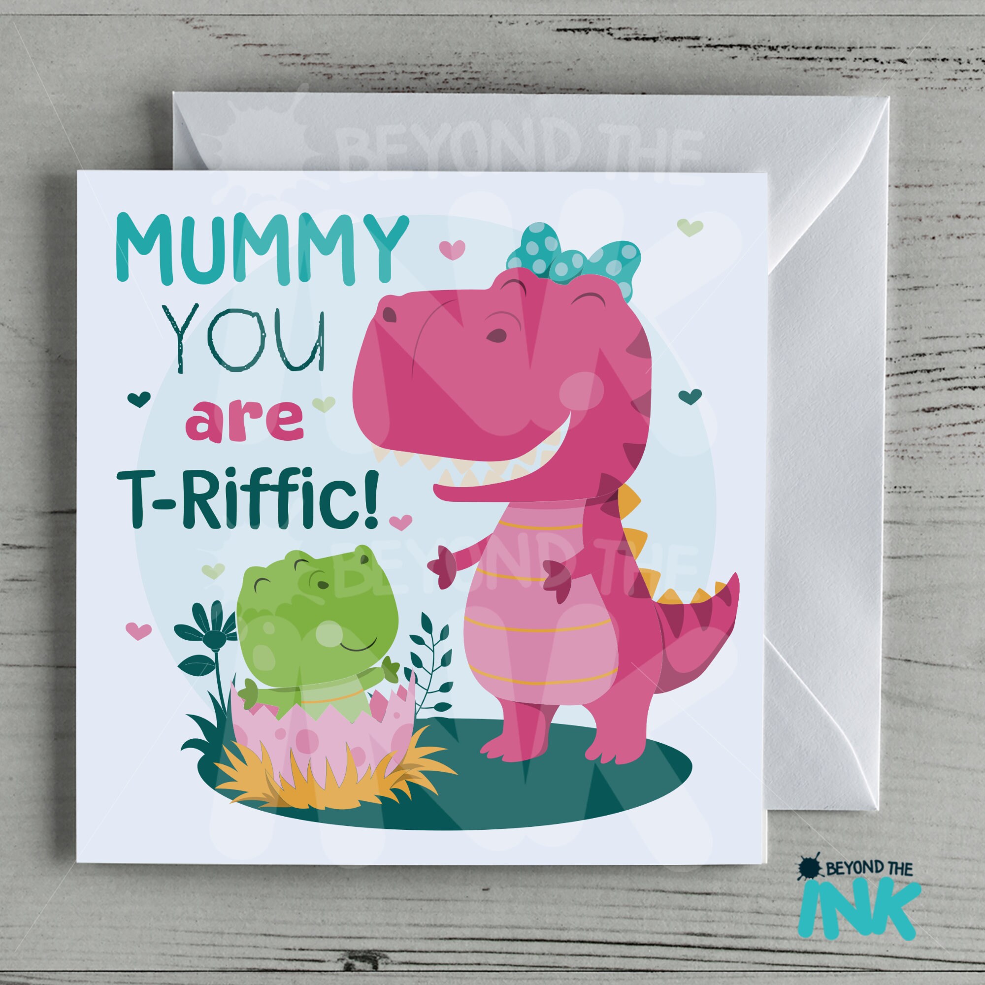 Cute Dinosaur Card For Birthday Mother's Day Mommy Mummy | Etsy