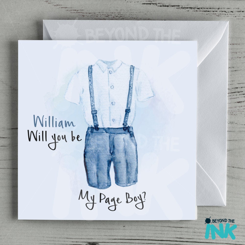 Page Boy Card Will You Be My Page Boy Card Personalised Etsy UK