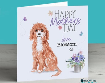 Personalised Mothers Day Card From The Dog For Mum Mam Mother Mom Cavapoo Cavoodle