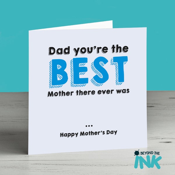 Mother's Day Card For Dad - Happy Mother's Day Dad - Single Dad Card - Father - Grandad