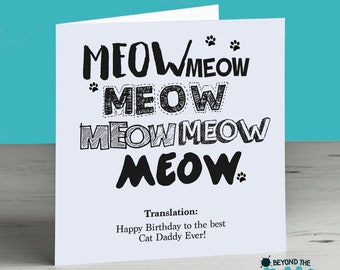 Cat Dad Birthday Card From The Cat - To The Best Cat Daddy - Fur Dad - Cat Parent - Fur Daddy