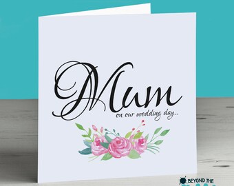 Mum On Our Wedding Day Card - Grandma - Nanna Wedding Card.