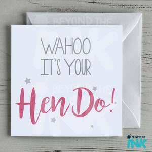 Hen Party Card Happy Hen Do Card Bride to Be Engagement Wedding Hen Night image 2