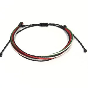 Palestine flag colors, subtle Palestinian string bracelet, donation to Palestine from every sale
