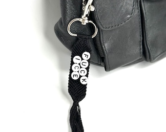 Fuck ICE pendant, handmade protest keychain, Anti-ICE message, activism accessory