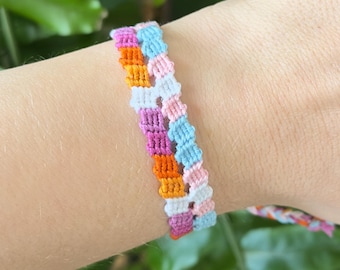 Lesbian trans pride bracelet, two in one flip flop armband, transbian LGBTQ jewelry