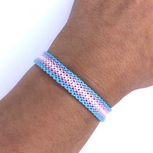 Transgender Pride Woven Bracelet: LGBT Friendship Jewelry