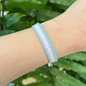 Bracelet tissé fierté transgenre : bijoux d'amitié LGBT pour personne trans