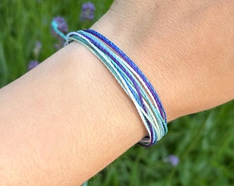 Pulsera con la bandera del orgullo gay: joyería LGBT de hilo resistente al agua para él