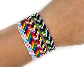 Two in one bracelet, double 2 pride flag, multiple custom LGBT wristband, dual Queer jewelry, aroace, lesbian, mlm, trans, gay pride
