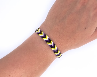 Non binary chevrob friendship bracelet, LGBTQ+ pride armband for her or him