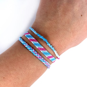 Transmasc Friendship Bracelet Set: Macrame Pride Bangles