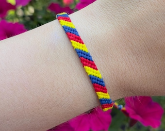Venezuela friendship bracelet flag colors, handmade thread bracelet yellow, blue,red