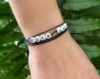 FUCK ICE bracelet, adjustable protest bracelet, Anti-ICE message, minimal activism jewelry