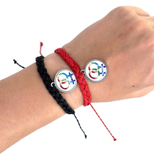 Pulsera Orgullo Lésbico: Brazalete trenzado con dije del símbolo de Venus