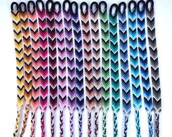 Custom Chevron hand woven friendship bracelets in gradient colors