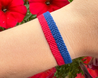 Lot De 3 Bracelets Drapeau Haïti - Taille Unique Ajustable - Caoutchouc - Neuf