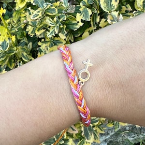 Armband met Venus-symbool, armband voor lesbiennes, armband met minimale trots, gevlochten LGBTQ-band