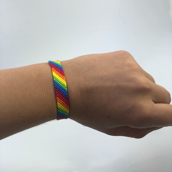 Woven Pride Bracelet Gift for Gay Handmade Rainbow Jewelry