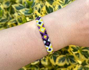 Non binary pride wristlet, gift for nb person, enby colors bracelet, LGBTQIA accessory for coming out gift