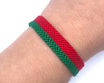 Portugal flag bracelet, national armband, portugese wristlet, patriotic wristband, woven jewelry