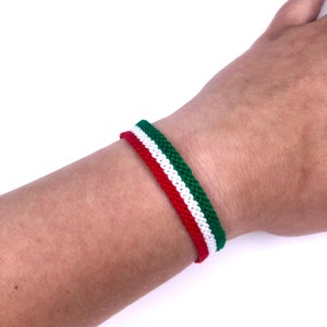 Italy flag friendship bracelet, Hungary handmade wristlet, Mexico flag bracelet, country armband