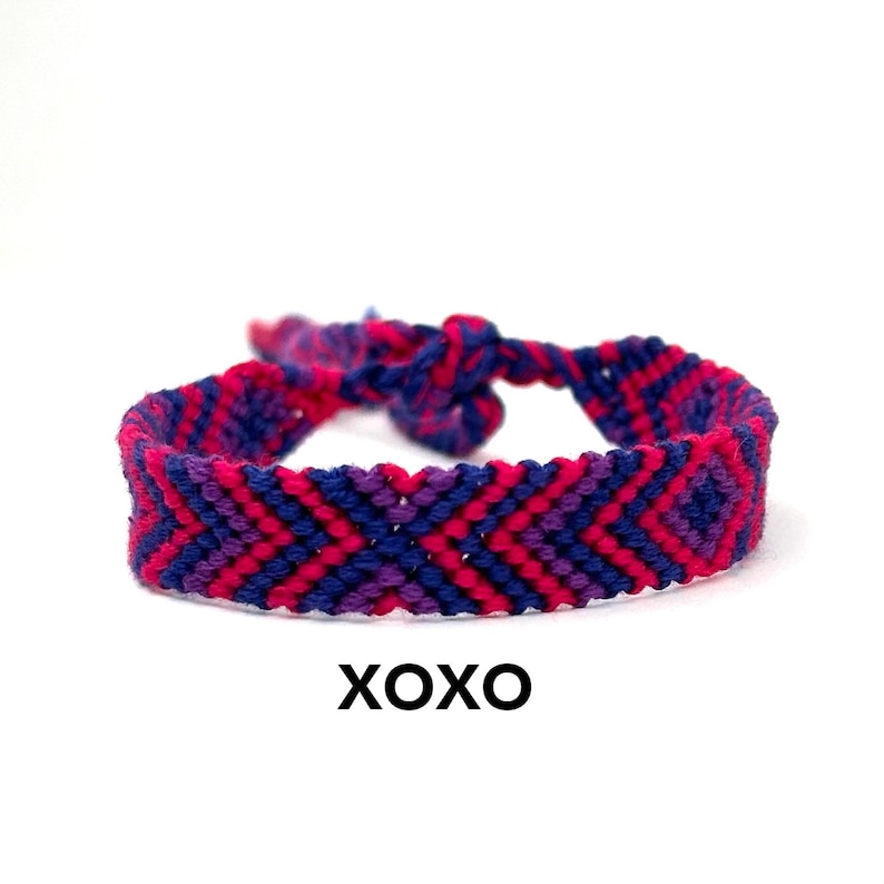 Subtle bisexual friendship bracelet, bi male braid armband, set of 3 pride wristlets, LGBT pride flag, LGBTQ jewelry, women pride month XOXO