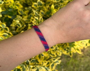 Bisexual pride bracelet subtle, bi flag armband, queer jewlery for LGBT