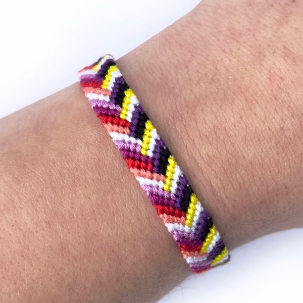 Bracelet drapeau des deux fiertés Lesbienne non binaire