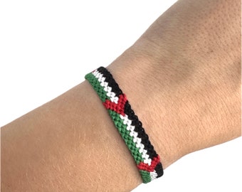 Handmade Palestine flag bracelet, free Palestine friendship band, solidarity wristband, pro Palestine jewelry gift