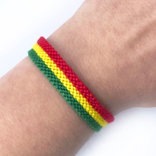 Guinea Flaggen Armband, Reggae Farben rot gelb grün, Bolivien Flagge, Mali Flagge, Benin Flagge, Kongo Flagge, Äthiopien Symbol