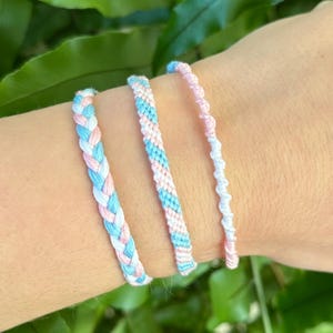 Transgender Pride Bracelet Set: Knotted LGBT Friendship Jewelry