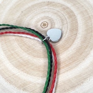Palestine bracelet with heart charm, donated to charity from every sale