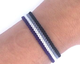 Asexual flag bracelet for her, LGBT pride jewelry, ace bracelet for man