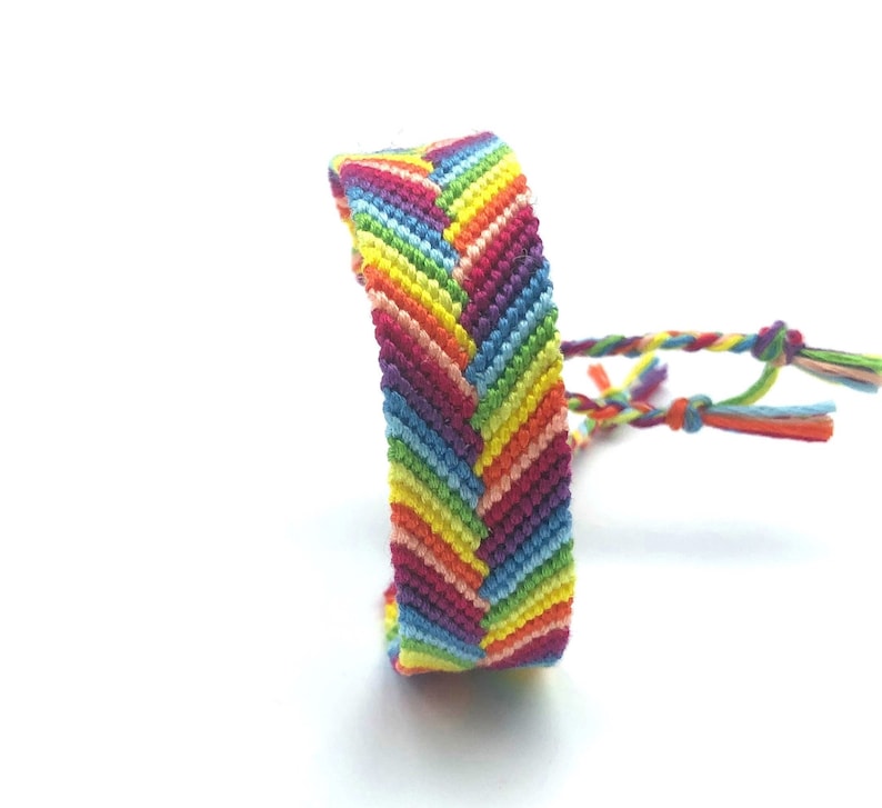 Colorful chevron friendship bracelet handwoven bracelet modern chevron woven jewelry