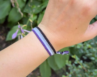 Asexual pride flag bracelet, handmade LGBT ace jewelry