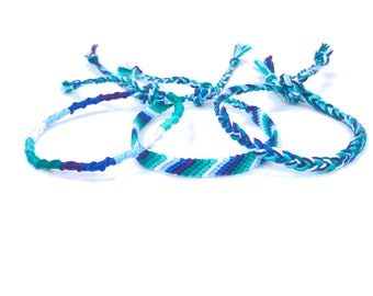 MLM gay pride woven bracelet in blue green white
