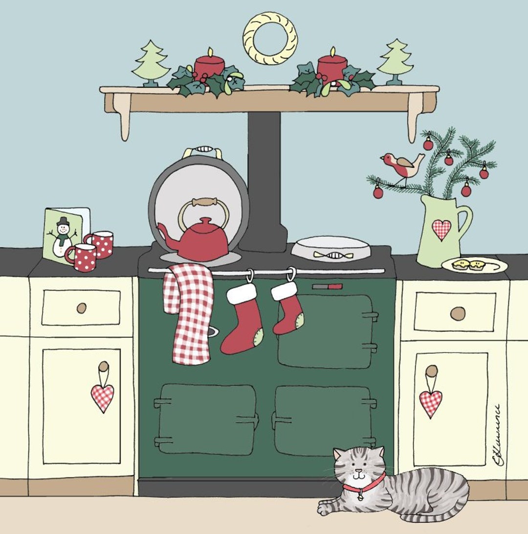 Buy Christmas Card Aga & Tabby Cat by Emma Lawrence Designs Online in India - Etsy Buy Christmas Card Aga & Tabby Cat by Emma Lawrence Designs Online in India - Etsy