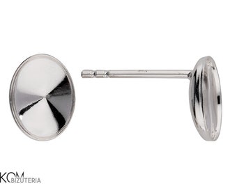 Silver 925 stud earrings for Swarovski 4122 8 mm rivoli kh50 (1 pair)