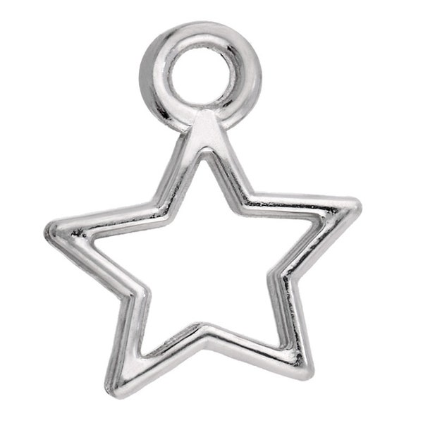 Silver 925 charm pendant - little, openwork star W184 (1 piece)