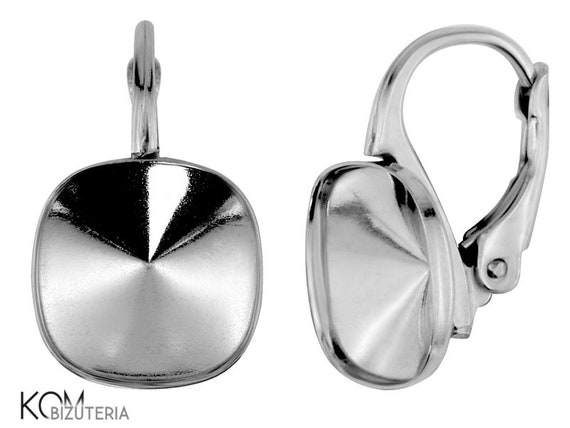 Silver 925 Leverback Earring With Setting for Swarovski 4470