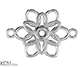 Silver 925 flower / snowflake pendant, charm - W 101 (1 piece)