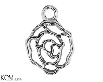 Silver 925 rose pendant - charm W 93 (1 piece)