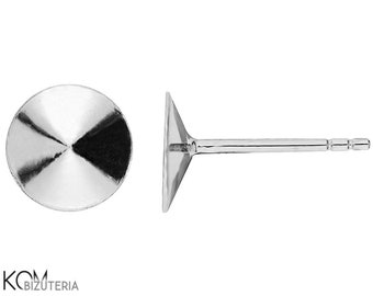 Silver 925 stud earrings for Swarovski 1122 8 mm rivoli kh 8.2 (1 pair)