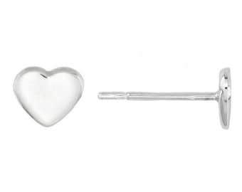 Silver stud earring for Swarovski 2808 6mm heart  KH24 (1 pair)