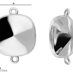 Silver 925 bail pendant with a setting for Swarovski®4470 12 mm crystal w144 1 piece image 2