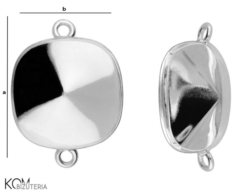 Silver 925 bail pendant with a setting for Swarovski®4470 12 mm crystal w144 1 piece image 2