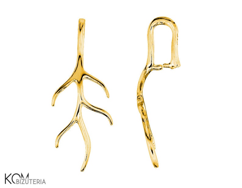 Bail pendant branch w 96 gold-plated silver 925 1 piece image 1